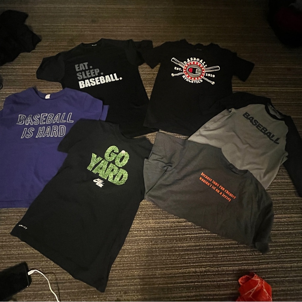 Nike and others Kids Baseball Tees 6 pc BULK LOT